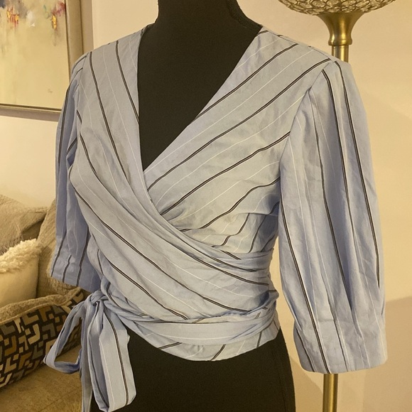 INTERMIX wrap blouse size large - Picture 6 of 9